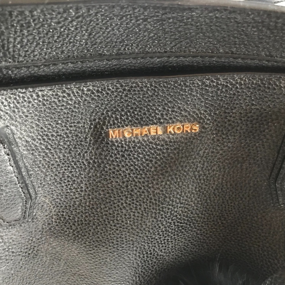 Michael Kors Black Leather Purse Tote - Mercer - Picture 4 of 10